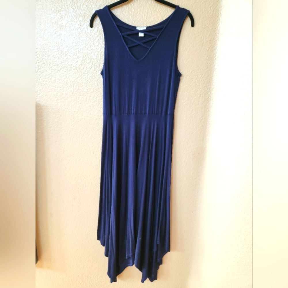 Spense Asymmetrical Navy Blue Dress Size S